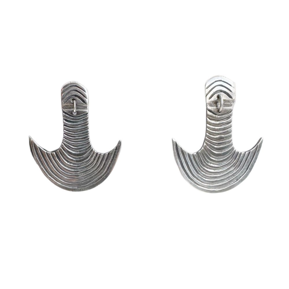 Bahira Silver Drop Carved Earrings