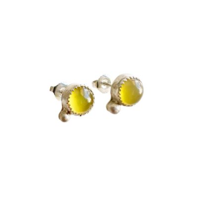 SOLD | Yellow Chalcedony Silver Stud Earrings