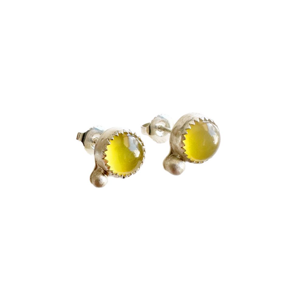 SOLD | Yellow Chalcedony Silver Stud Earrings