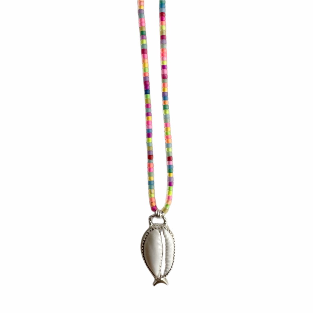 Cowrie Shell & Moon Necklace