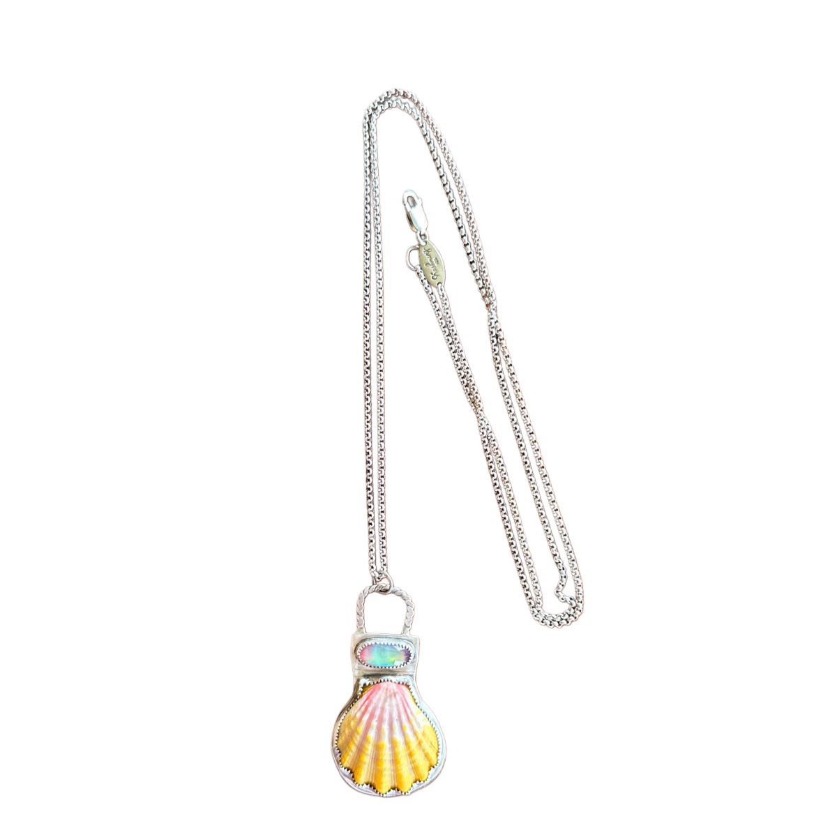 Sunrise Shell & Aurora Opal Pendant