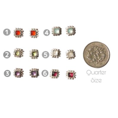 Sterling Silver Gemstone Studs
