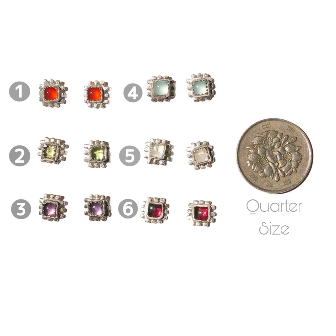 Sterling Silver Gemstone Studs