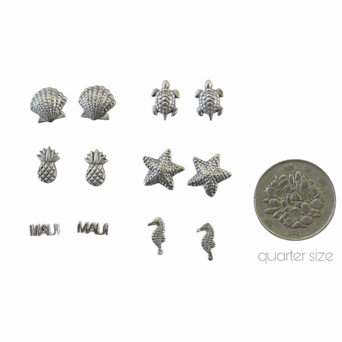 Sterling Silver Sea Studs