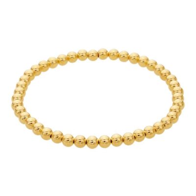 Yellow Gold-Filled Beaded Stretch Bangle Bracelet
