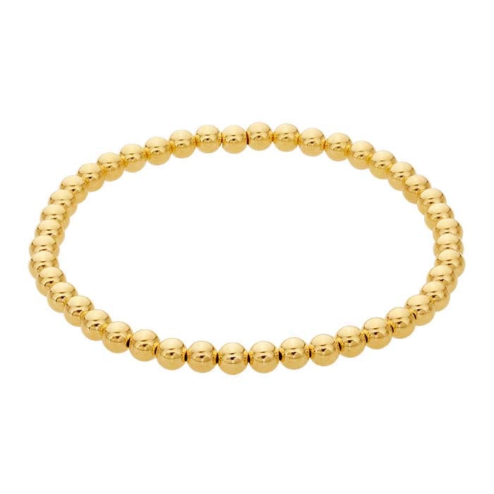 Yellow Gold-Filled Beaded Stretch Bangle Bracelet