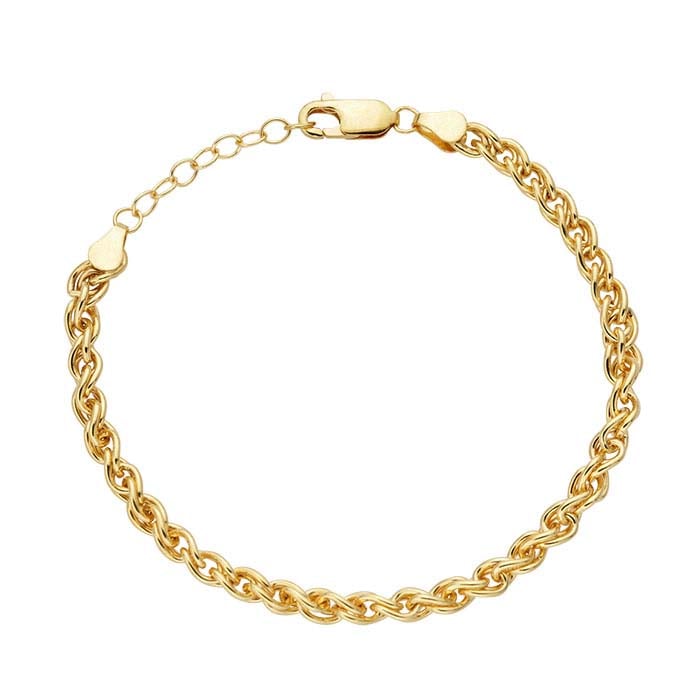 Yellow Gold-Filled Wheat Chain Bracelet