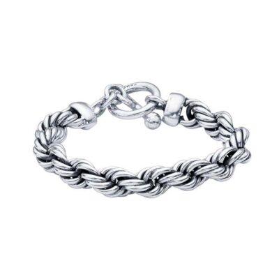 Sterling Silver 10mm Rope Chain Bracelet