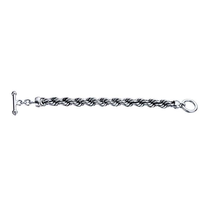 Sterling Silver 10mm Rope Chain Bracelet - Image 2
