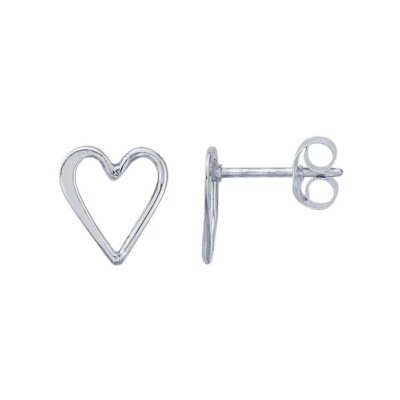 Sterling Silver Open Heart Post Earrings