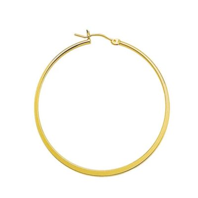 Yellow Gold-Filled Hoop Earring with Flat Center